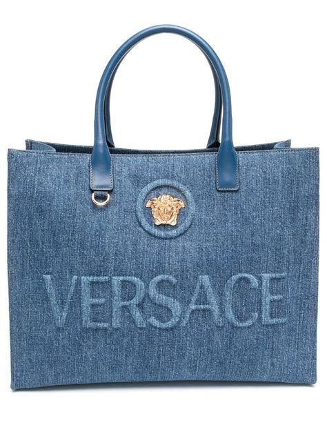 versace leather tote bag|versace denim tote.